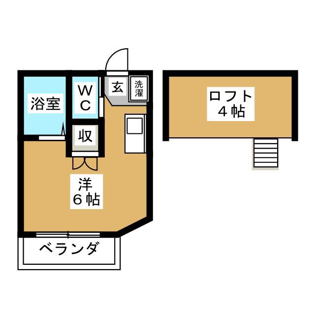 ウインズ浦島丘(ワンルーム/2階)の間取り写真