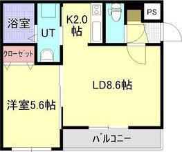 A BOND桑園弐番館(1LDK/3階)の間取り写真