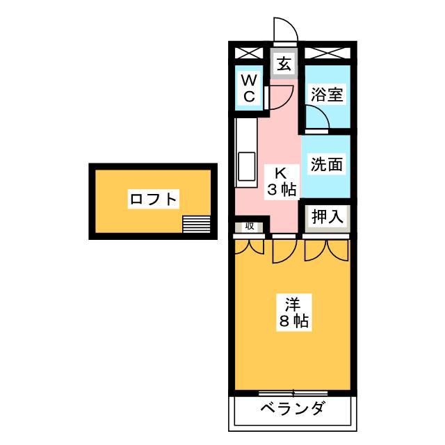 ムーランルージュ(1K/1階)の間取り写真