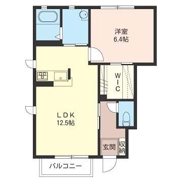 コモア・メゾンE(1LDK/1階)の間取り写真