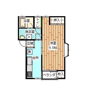 アベニューシティ(1K/2階)の間取り写真