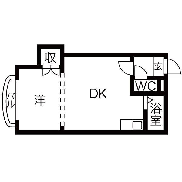 PAO21(1DK/4階)の間取り写真