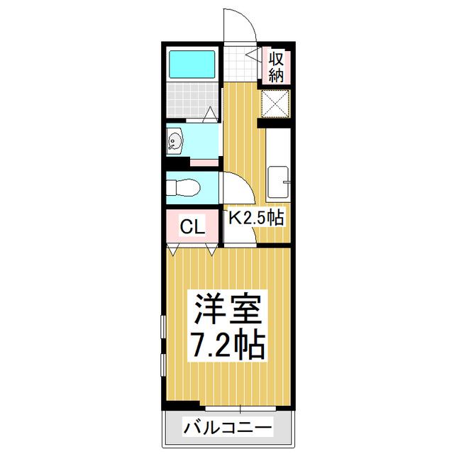 フラワーヒルズIII(1K/2階)の間取り写真