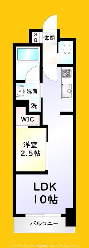 コンダクトレジデンスJONO(1LDK/9階)の間取り写真