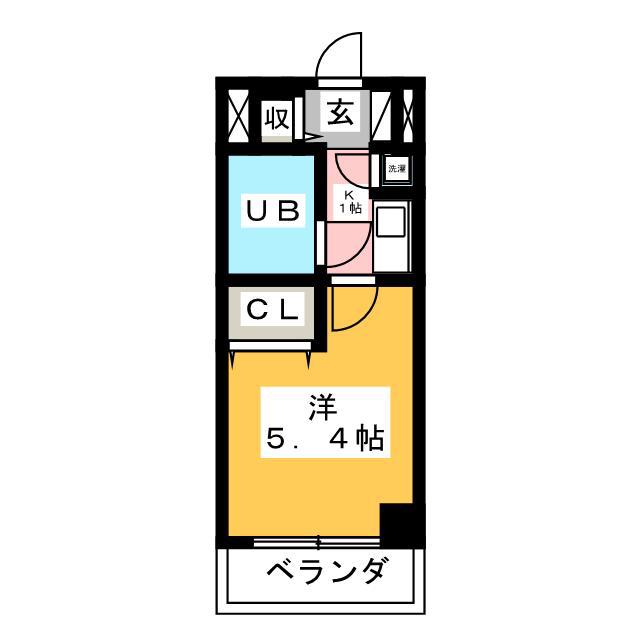 ライオンズマンション本厚木第3(1K/6階)の間取り写真