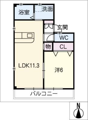 シャルマン AND ガレージ(1LDK/2階)の間取り写真