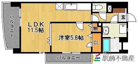 フォルスト平尾(1LDK/7階)の間取り写真