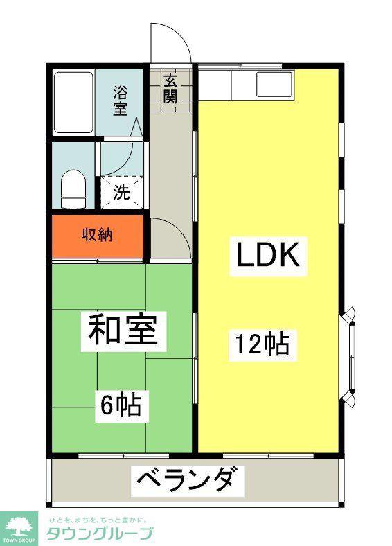 ルーミングナラハシ(1LDK/1階)の間取り写真