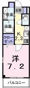 サニーハウス香(1K/2階)の間取り写真