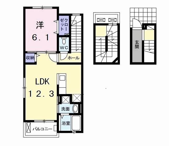 クレイン21II(1LDK/3階)の間取り写真