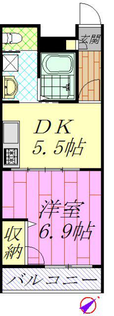 スターライトパレスIII(1DK/1階)の間取り写真