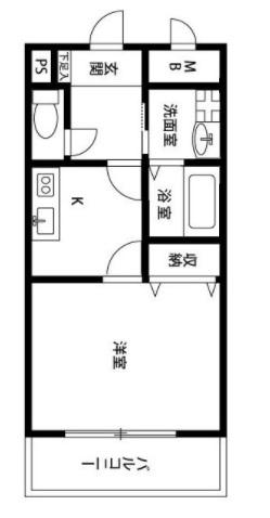 アムールヴィラ大塚(1K/1階)の間取り写真