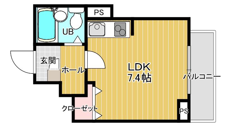 メリディアン神谷沢(ワンルーム/3階)の間取り写真
