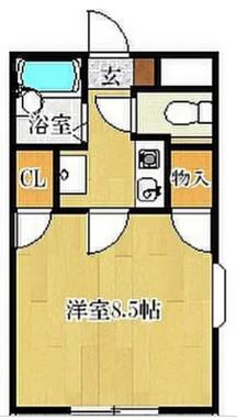 ヴィラージュI(1K/3階)の間取り写真