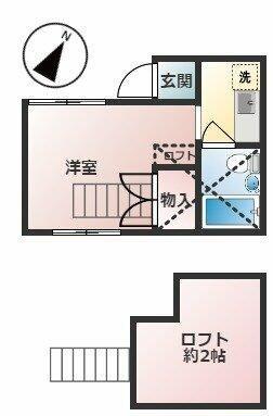 シャトリエ8(1K/1階)の間取り写真
