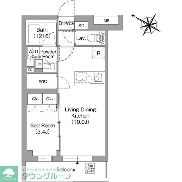 ORSUS戸越銀座(1LDK/6階)の間取り写真