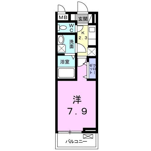 エレガンテ(1K/3階)の間取り写真
