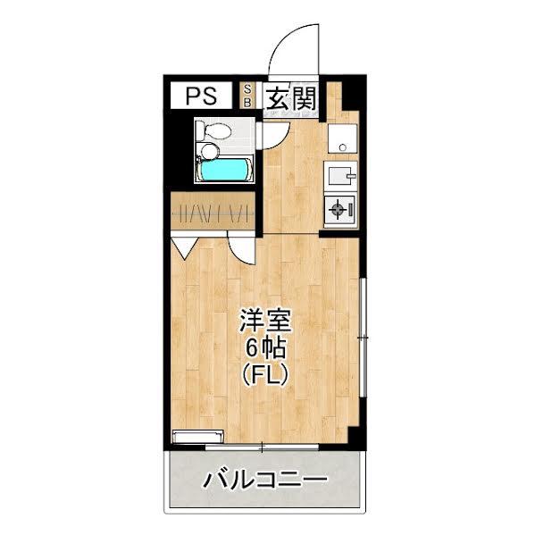 新城ロイヤルプラザ(ワンルーム/4階)の間取り写真