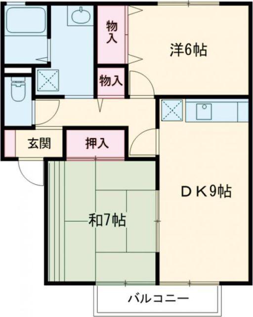 セジュール大羽根(2DK/1階)の間取り写真