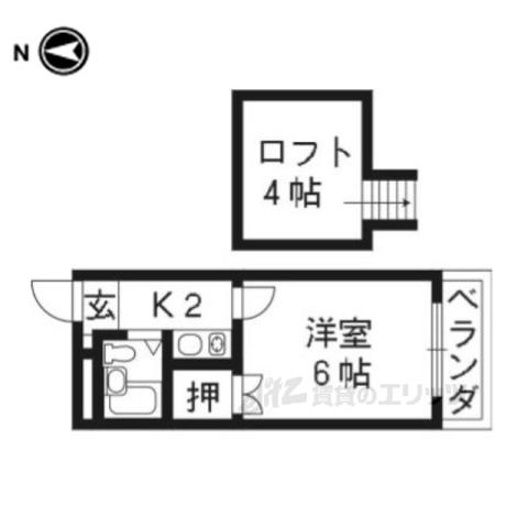 AXISⅡ(1K/1階)の間取り写真