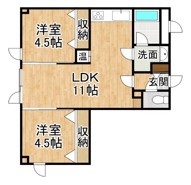 LAPEL241B(2LDK/3階)の間取り写真