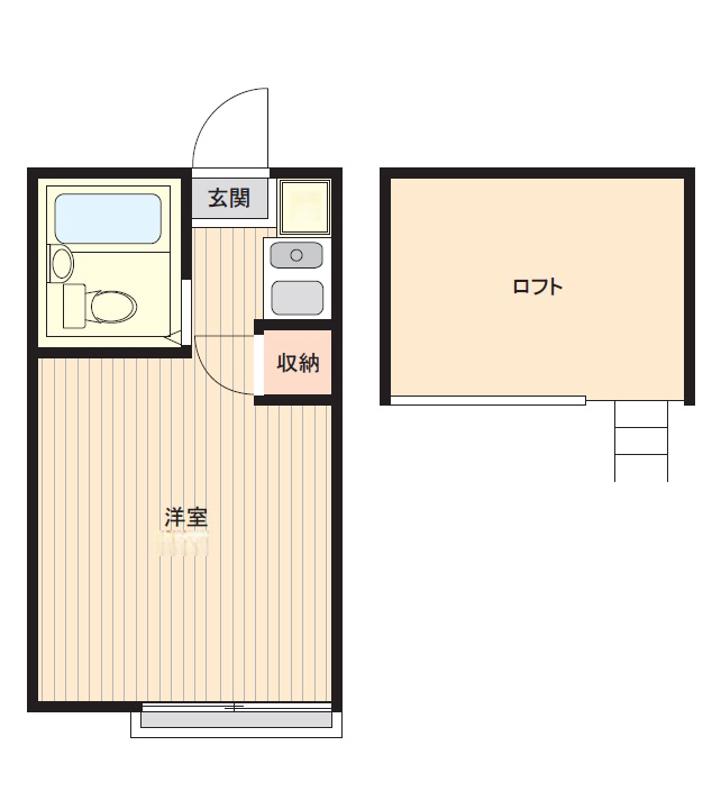 パレス藤棚1(ワンルーム/2階)の間取り写真