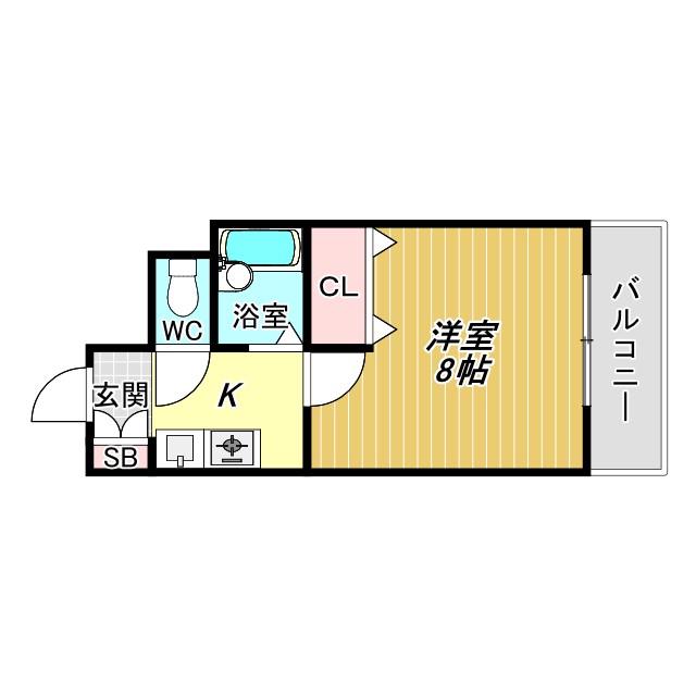 グローリーイーグル(1K/2階)の間取り写真