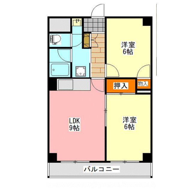 AKビル(2LDK/3階)の間取り写真