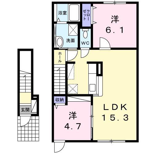 レガーレIII(2LDK/2階)の間取り写真