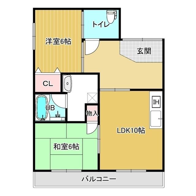 フレーズ向山(2LDK/2階)の間取り写真