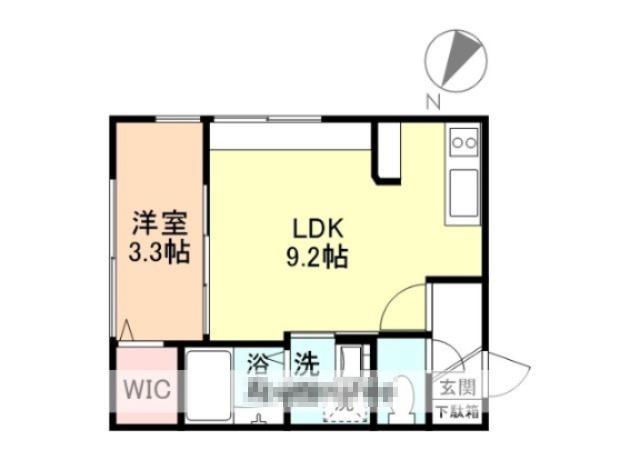 INTEGRAL 中川原(1LDK/2階)の間取り写真