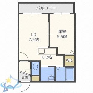 LA・VIORETTE(1LDK/5階)の間取り写真