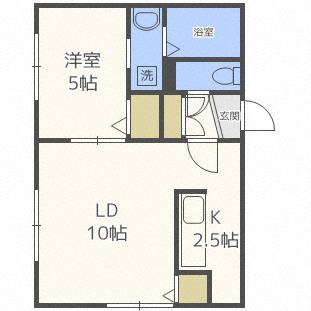 アボンド豊平(1LDK/1階)の間取り写真