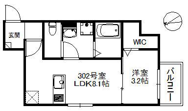 エンハンス下山門 629(1LDK/1階)の間取り写真