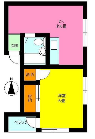 コーポ藤味(1DK/3階)の間取り写真