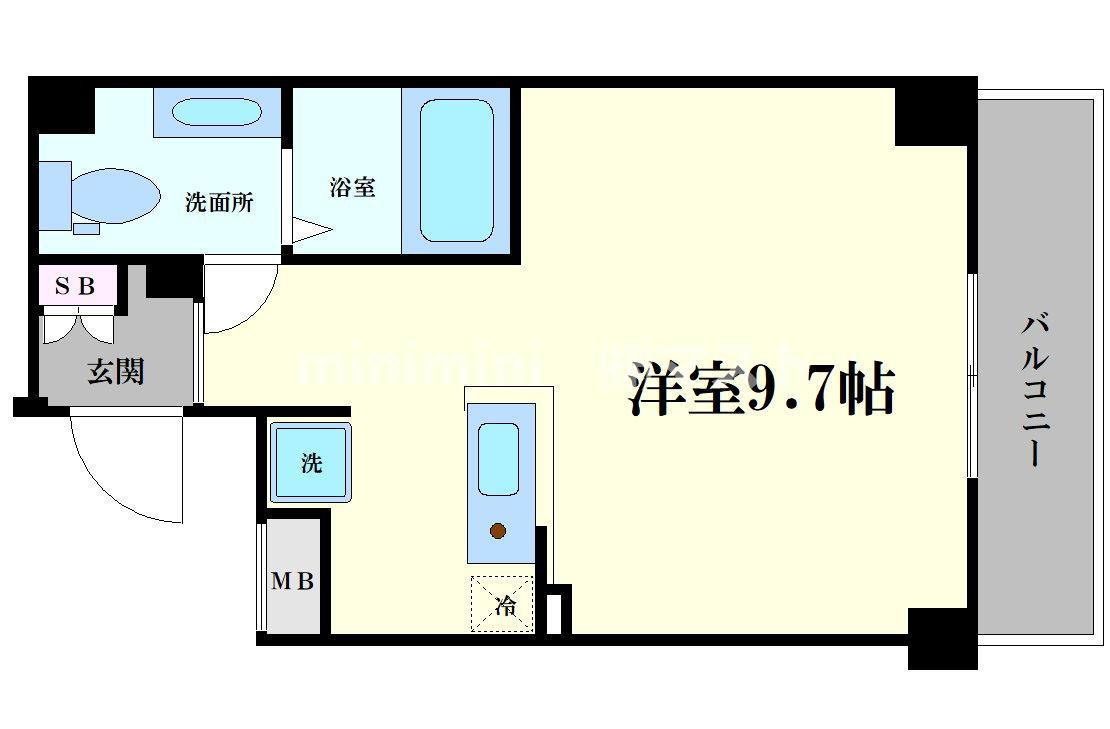 AXIS LIFE 北浜(ワンルーム/8階)の間取り写真