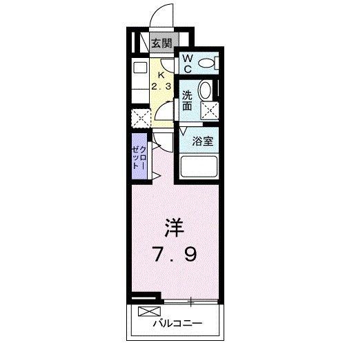 エクセロン(1K/1階)の間取り写真