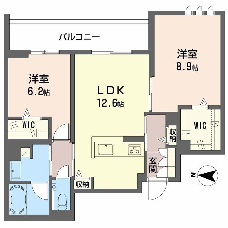 フォレスト3(2LDK/3階)の間取り写真