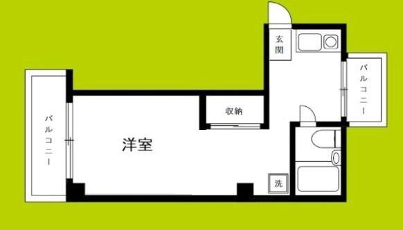 ウエストワン(ワンルーム/2階)の間取り写真