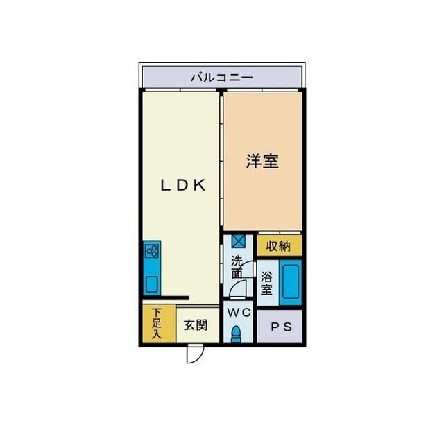 伊勢原エイトビル(1LDK/2階)の間取り写真