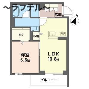 プレシュー航空公園(1LDK/2階)の間取り写真