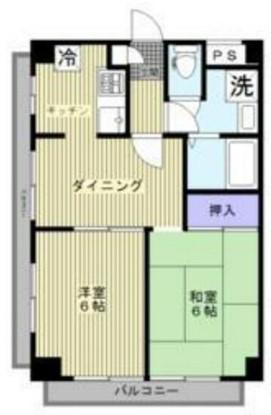 東京メトロ有楽町線 要町駅 徒歩13分 3階建 築42年(2DK/3階)の間取り写真
