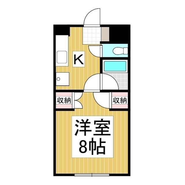 コーポビッグスカイB棟(1K/1階)の間取り写真