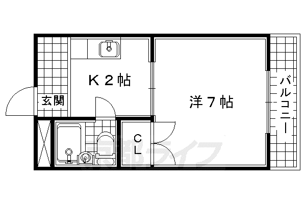 ハイツ池本 II(1K/3階)の間取り写真
