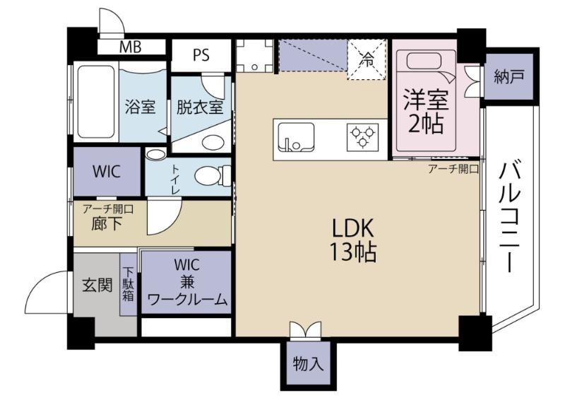 マンションアベニュー(1LDK/11階)の間取り写真
