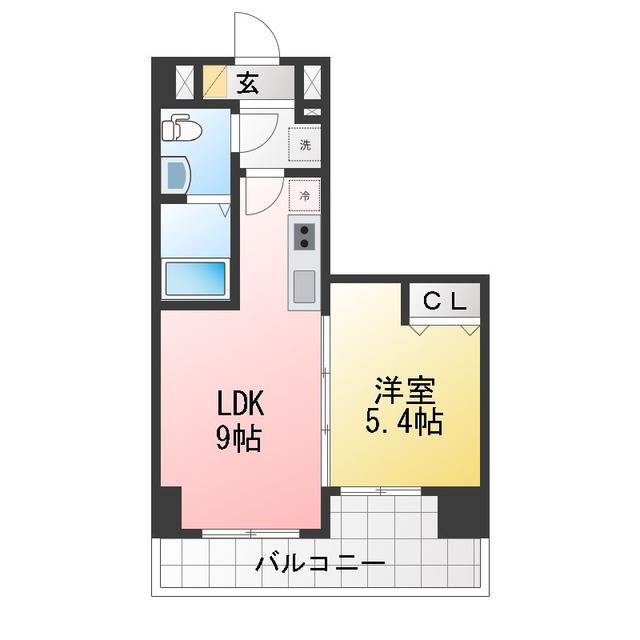 GENOVIA西川口V(1LDK/11階)の間取り写真