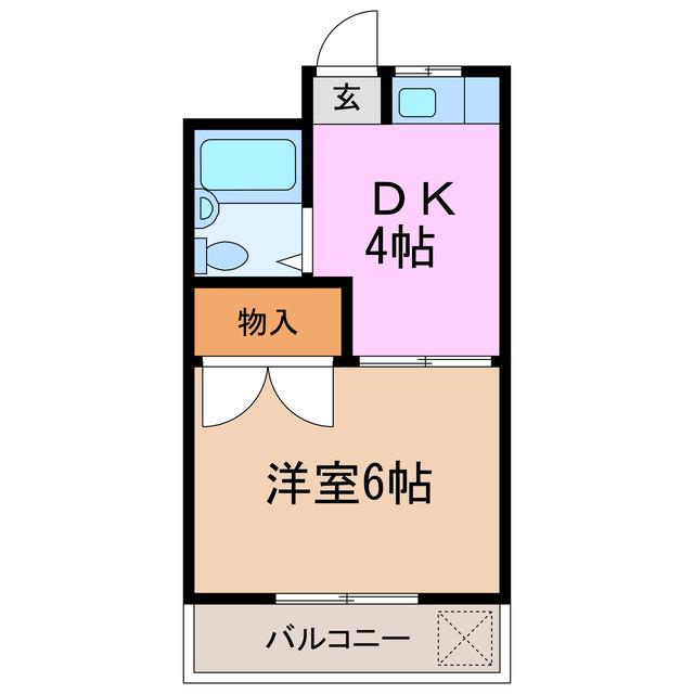 ヒルズ池下(1DK/1階)の間取り写真