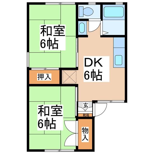 セジュール蒼久保B(2DK/1階)の間取り写真