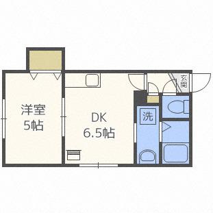 ボーレ中島公園(1DK/2階)の間取り写真