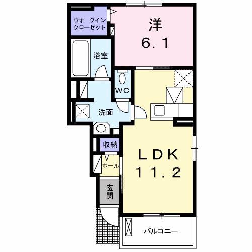 リヒト・コオリ 壱(1LDK/1階)の間取り写真
